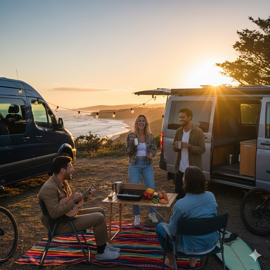 vida camper viajando en furgoneta
