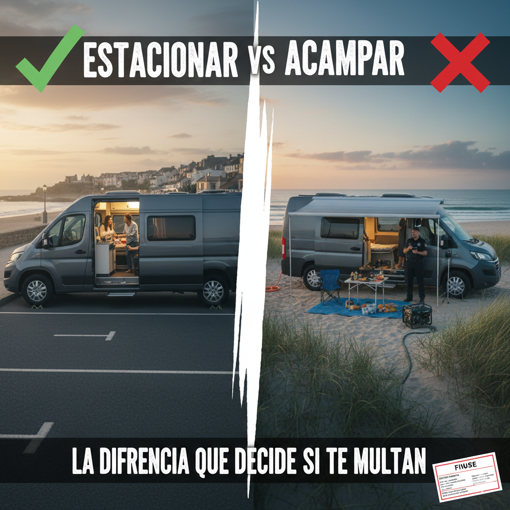 furgoneta aparcada correctamente según normativa