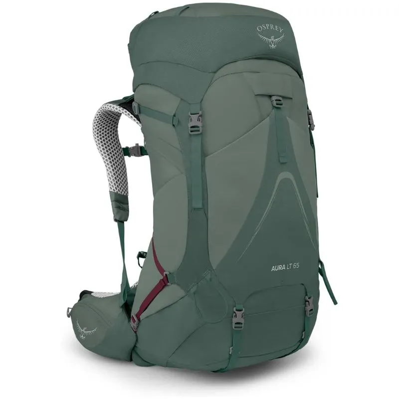 Mochila Osprey Aura AG 65 para mujer con malla dorsal continua.