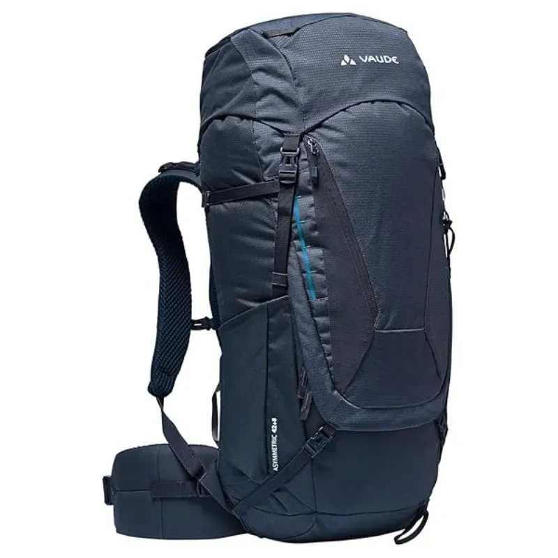 Mochila Vaude Asymmetric 48+8 W para mujer con chasis ligero.