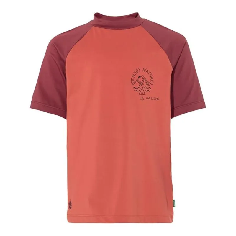 Camiseta técnica infantil Vaude Solaro III con protección UV para verano.